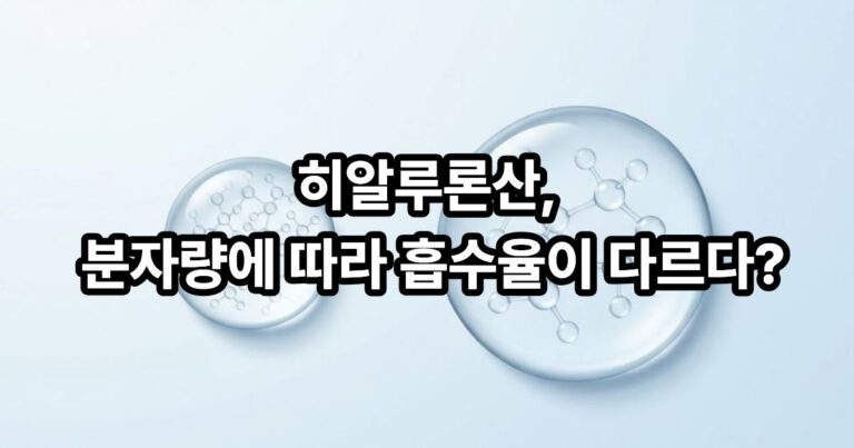 히알루론산의 분자량에 따른 피부 흡수력 차이를 보여주는 썸네일 이미지