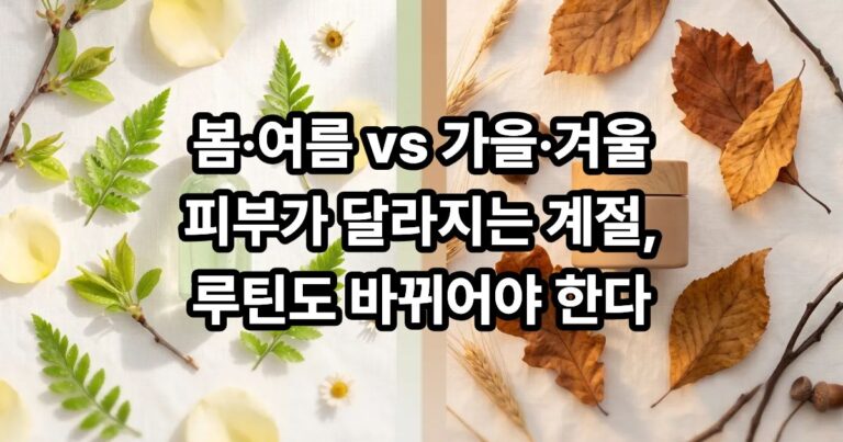 계절 변화에 따른 스킨케어 루틴 전환 방법을 안내하는 가이드 이미지
