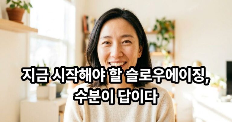 저속노화를 위한 주름 예방과 수분 관리 방법을 보여주는 썸네일 이미지